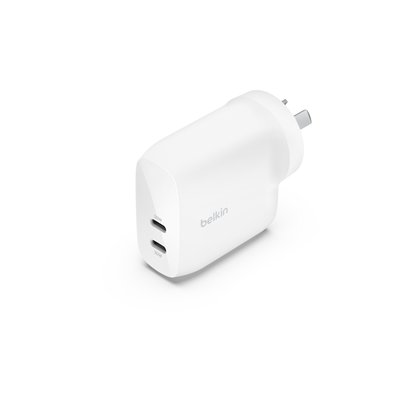 Belkin Dual USB-C Wall Charger with 30W + 30W - White