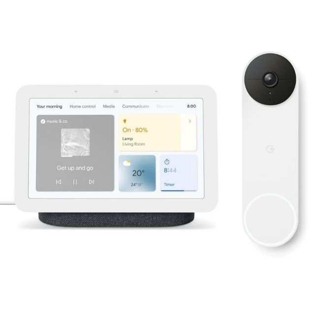 Google Nest Hub (2nd gen) & Doorbell Monitoring Kit - Charcoal/Snow Google Nest Hub (2nd gen) & Doorbell Monitoring Kit - Charcoal/Snow