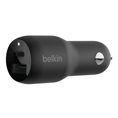 Belkin 37W Dual USB-A USB-C Car Charger - Black