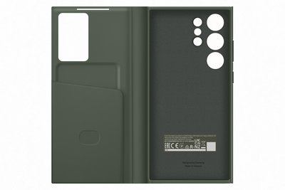 Samsung Galaxy S23 Ultra Smart Clear View Wallet Cover - Khaki