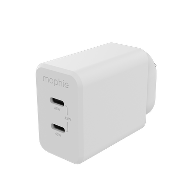 Mophie 45W Dual USB-C Power Adapter - White