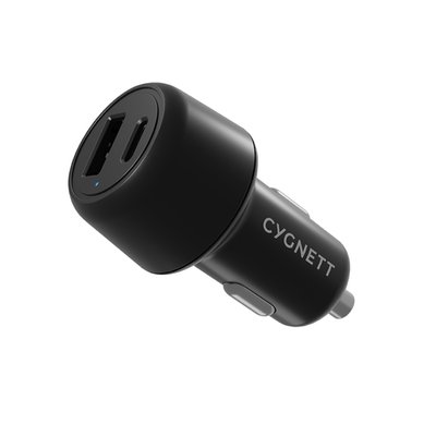 Cygnett Power and Protect 32W Dual Car Charger - Black