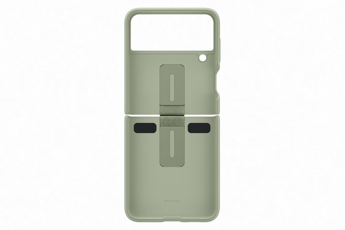 galaxy z flip3 5g silicone cover with ring olive